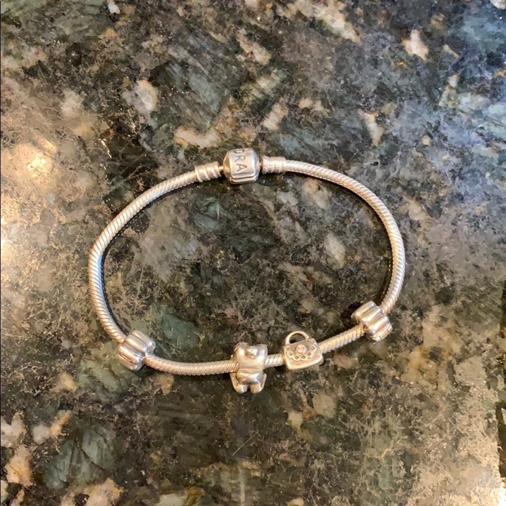 Pandora bracelet with 2 charms